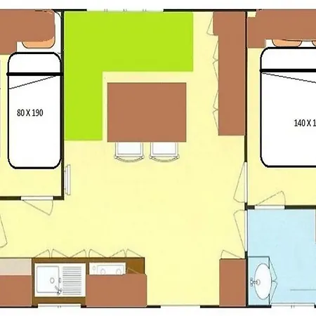캠프장 Mobil-home Confortable Pour 5 Pers. En A - Api-1-52-1221 *